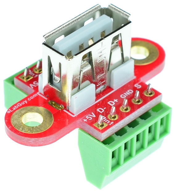 USB Type A Female Connector Breakout Board Vertical